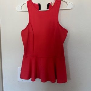 Hot coral peplum top